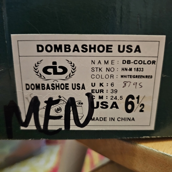 LA dbs Sneakers (women size 8)  6 1/2 White, Green, Red - Picture 13 of 13